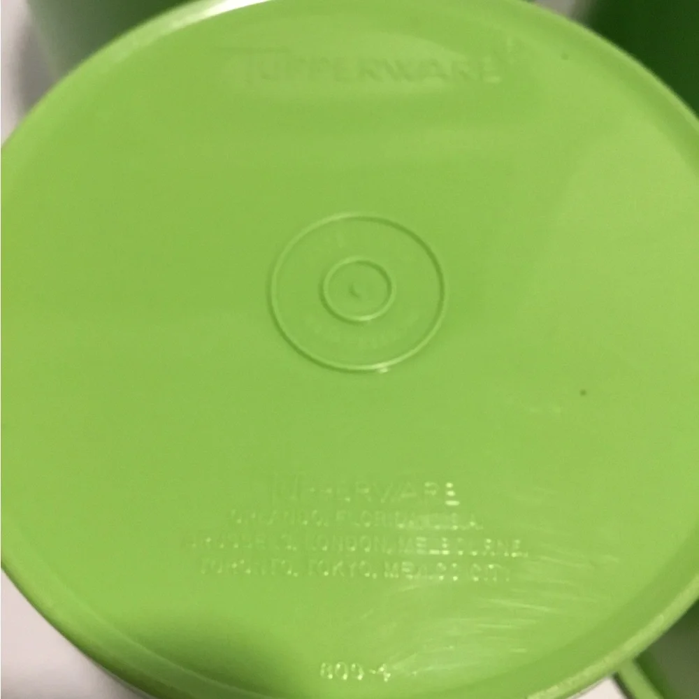 Vintage Tupperware Servalier Canisters Set of 4 with Lids Apple Green,